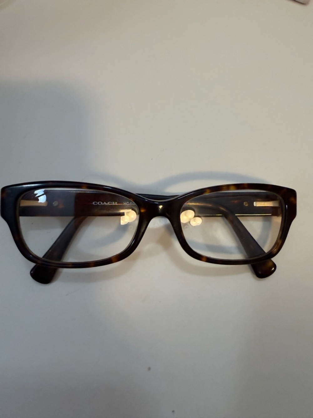 Coach Brown Tortoiseshell Rectangular Eyeglass Frame